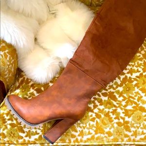 NWT microfiber and vegan leather knee high boot